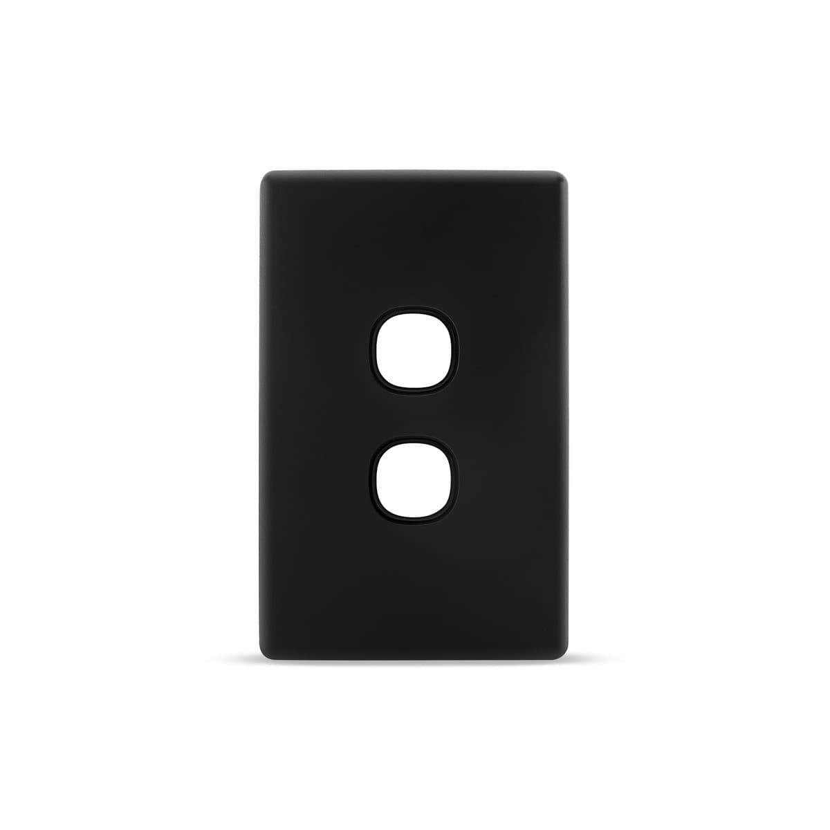 Lucci Power Gravity 2 Gang Plate Only in Matte Black-img-1