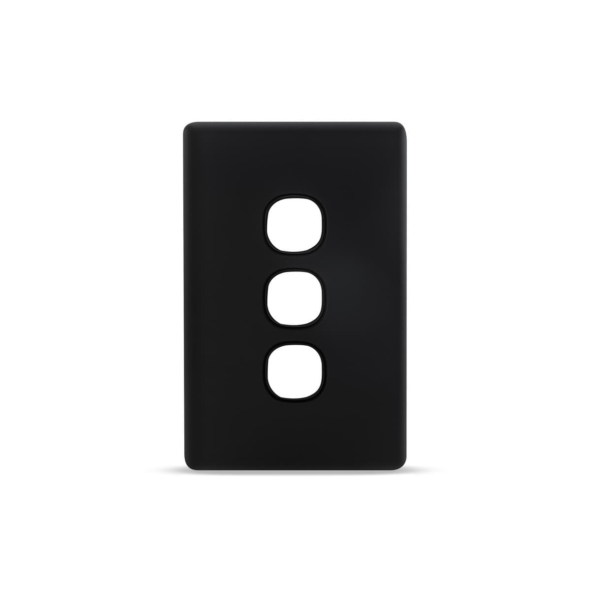 Lucci Power Gravity 3 Gang Plate Only in Matte Black-img-1