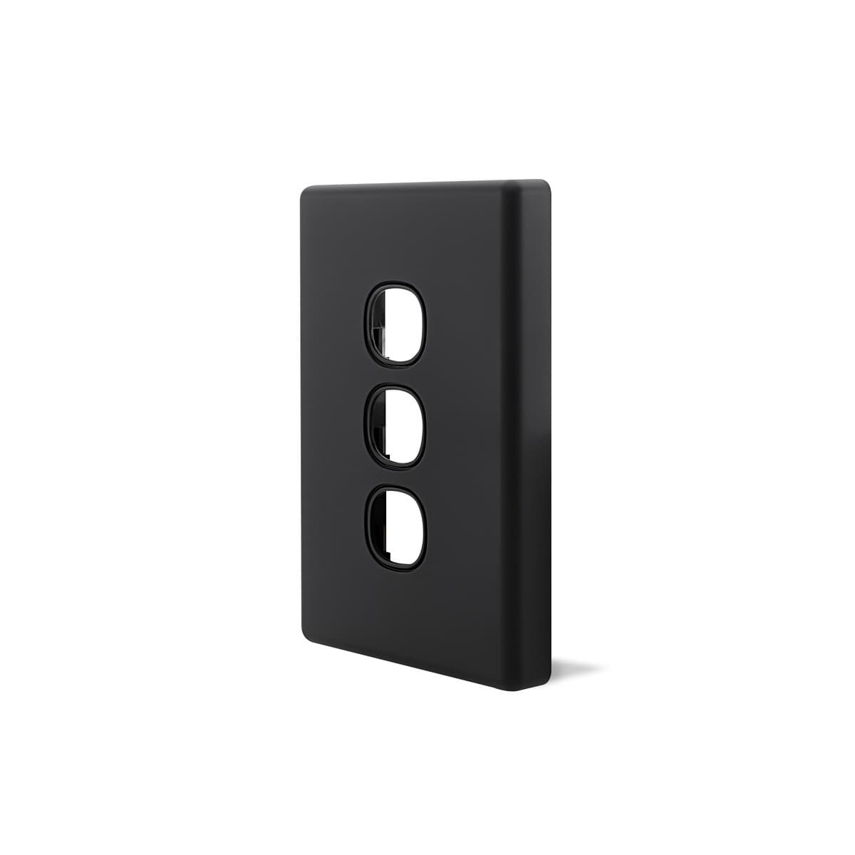Lucci Power Gravity 3 Gang Plate Only in Matte Black-img-2