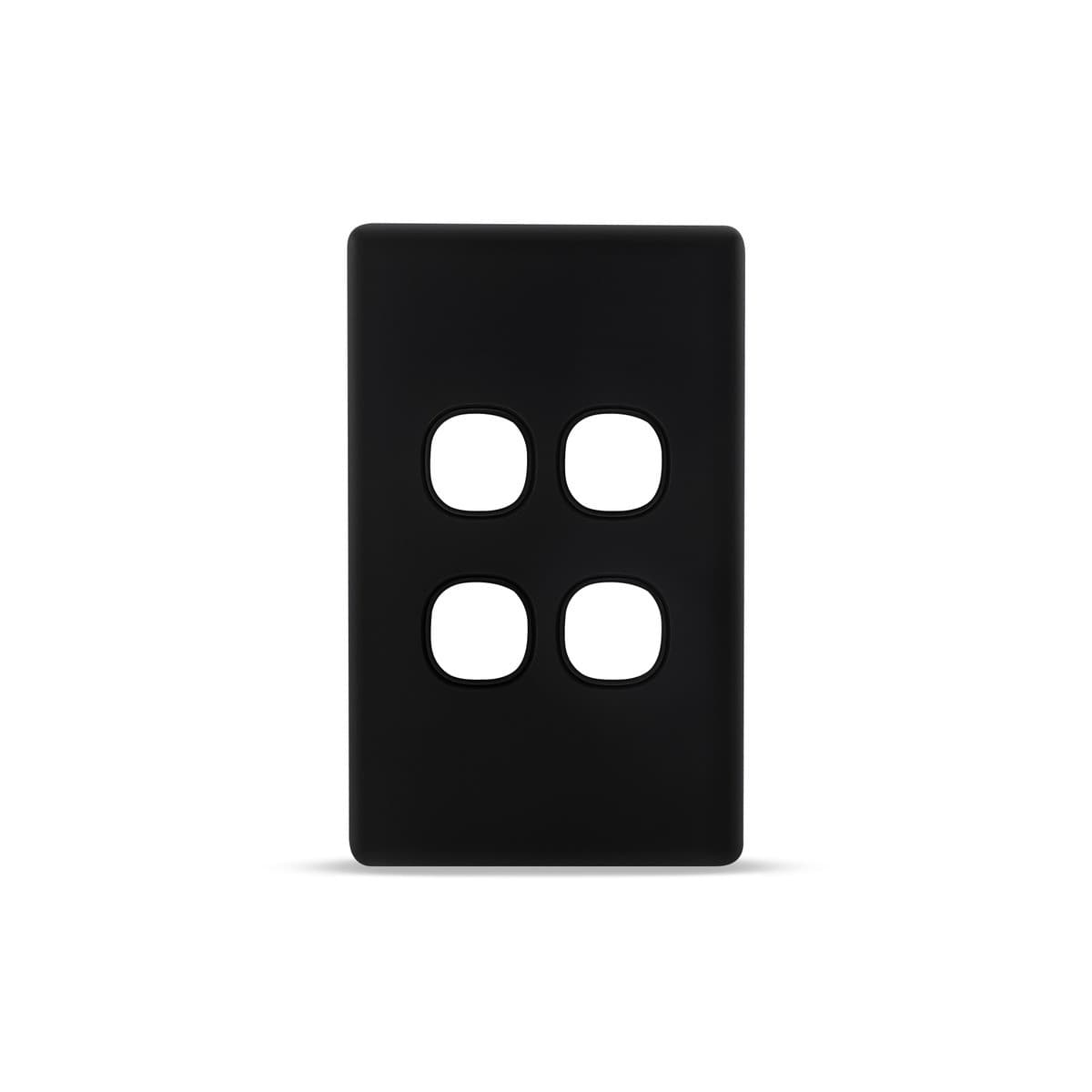 Lucci Power Gravity 4 Gang Plate Only in Matte Black-img-1