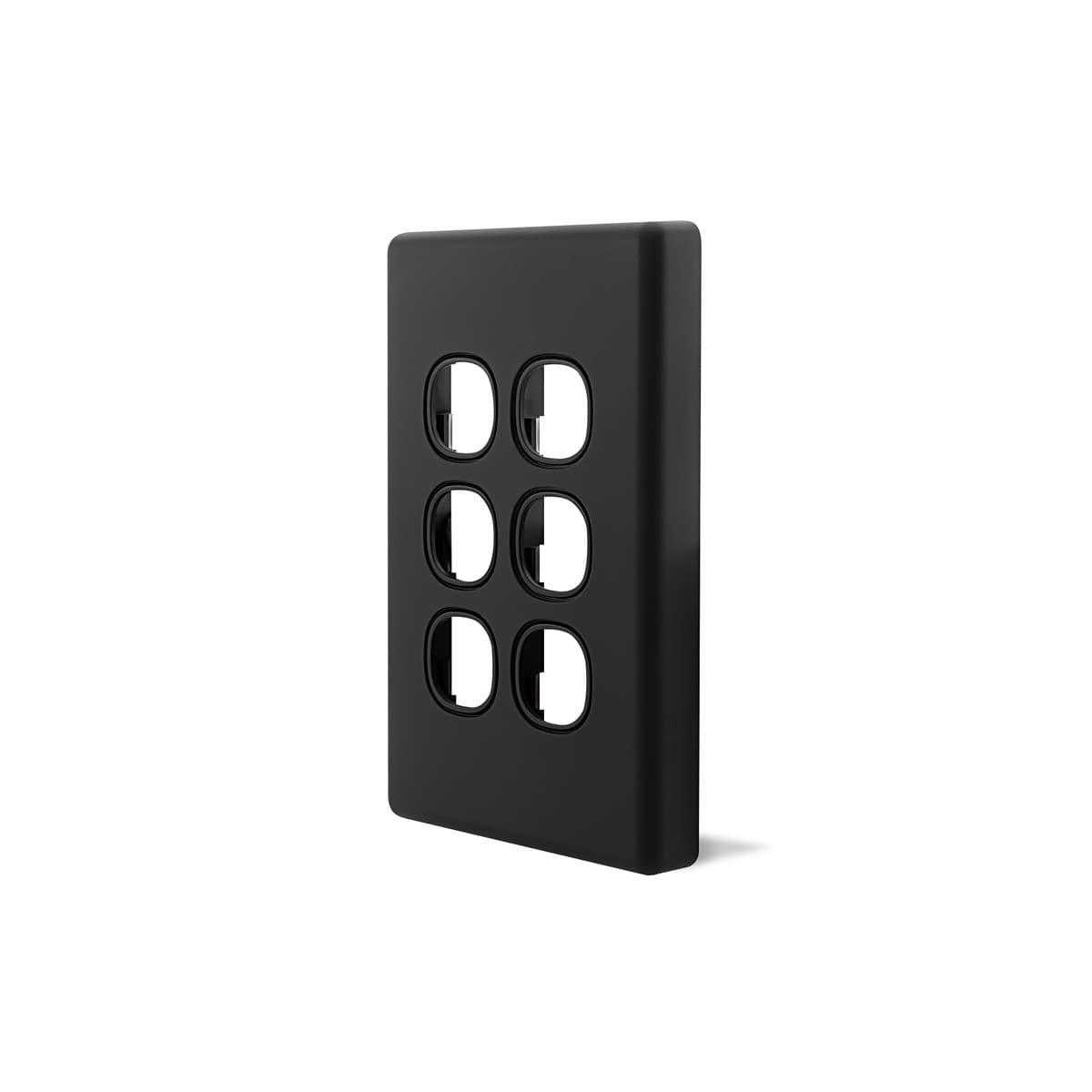 Lucci Power Gravity 6 Gang Plate Only in Matte Black-img-2