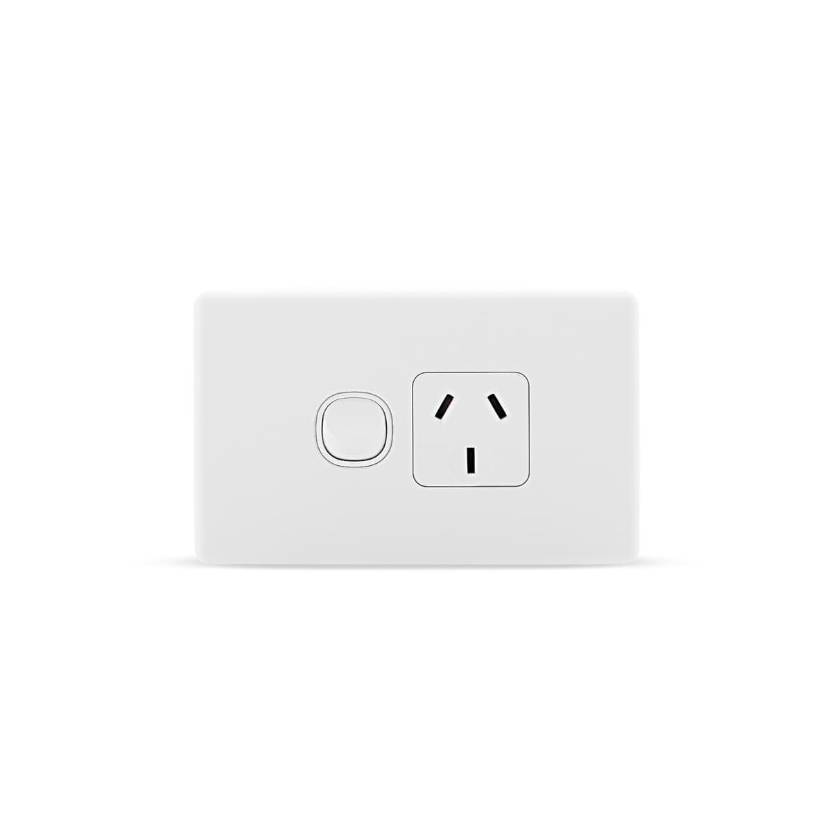 Lucci Power Gravity Single 10A GPO in Matte White-img-1