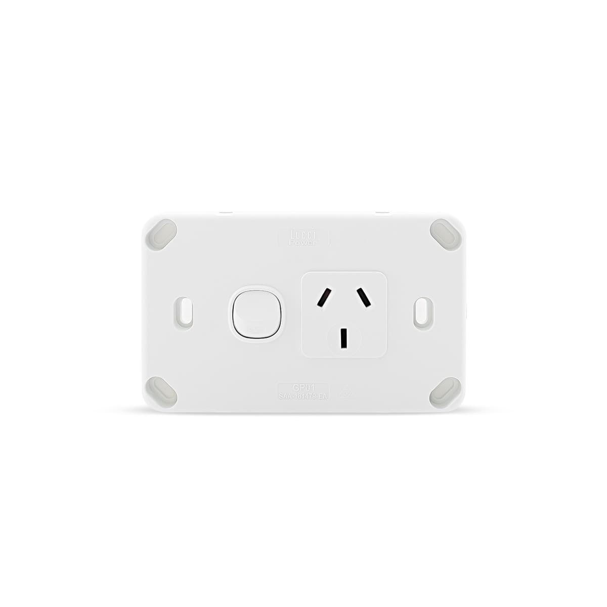 Lucci Power Gravity Single 10A GPO in Matte White-img-4
