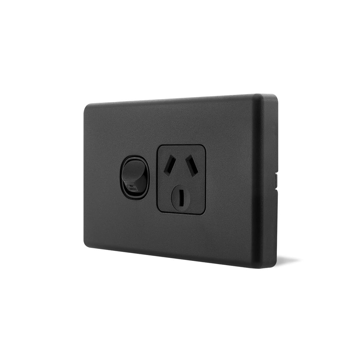 Lucci Power Gravity Single 10A GPO in Matte Black-img-2