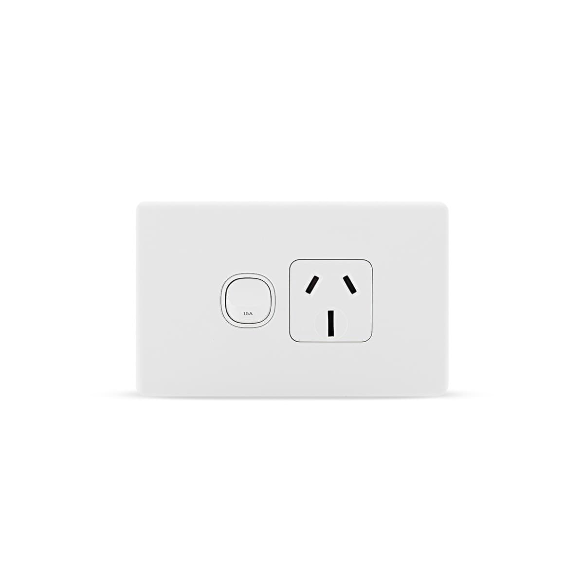 Lucci Power Gravity Single 15A GPO in Matte White-img-1