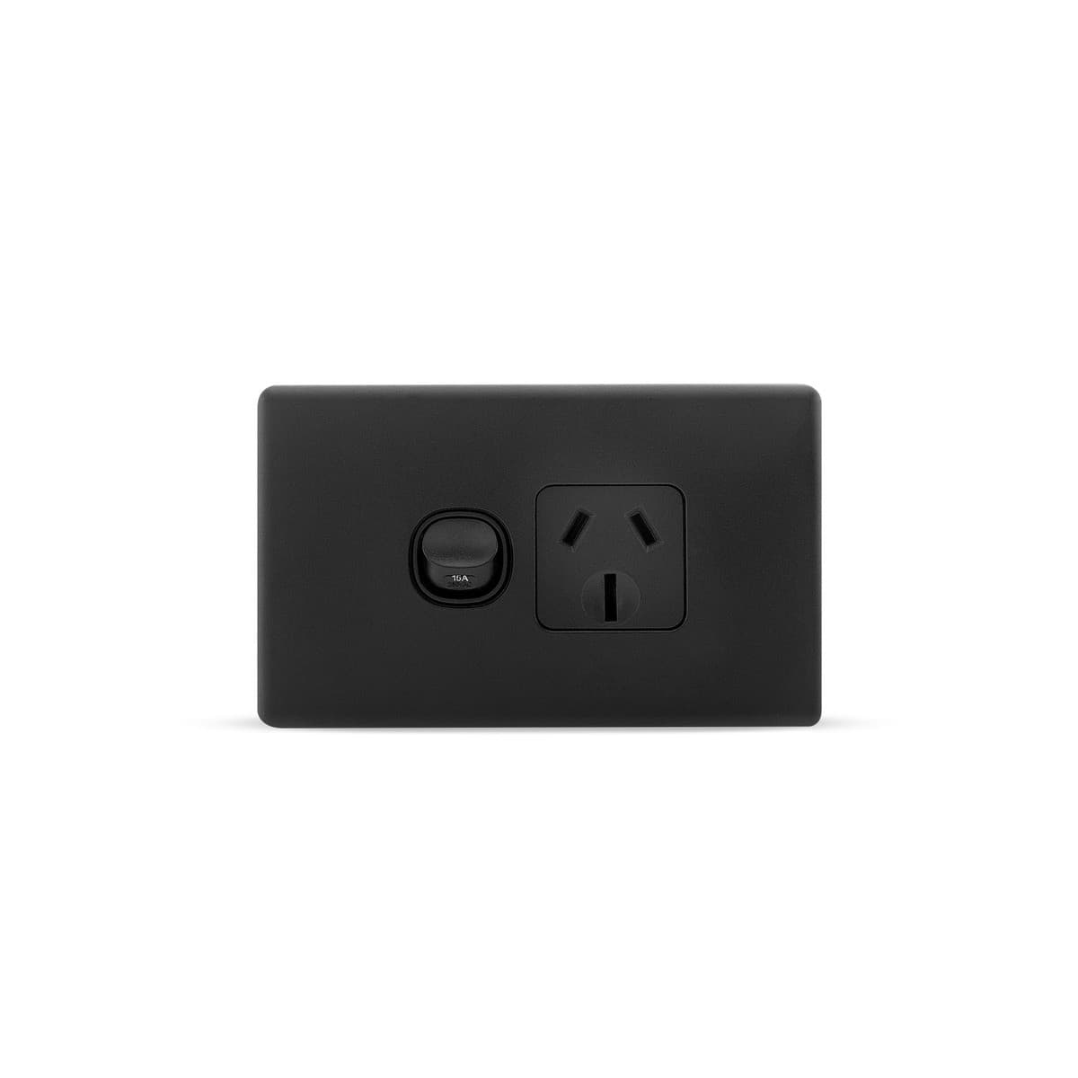 Lucci Power Gravity Single 15A GPO in Matte Black-img-1