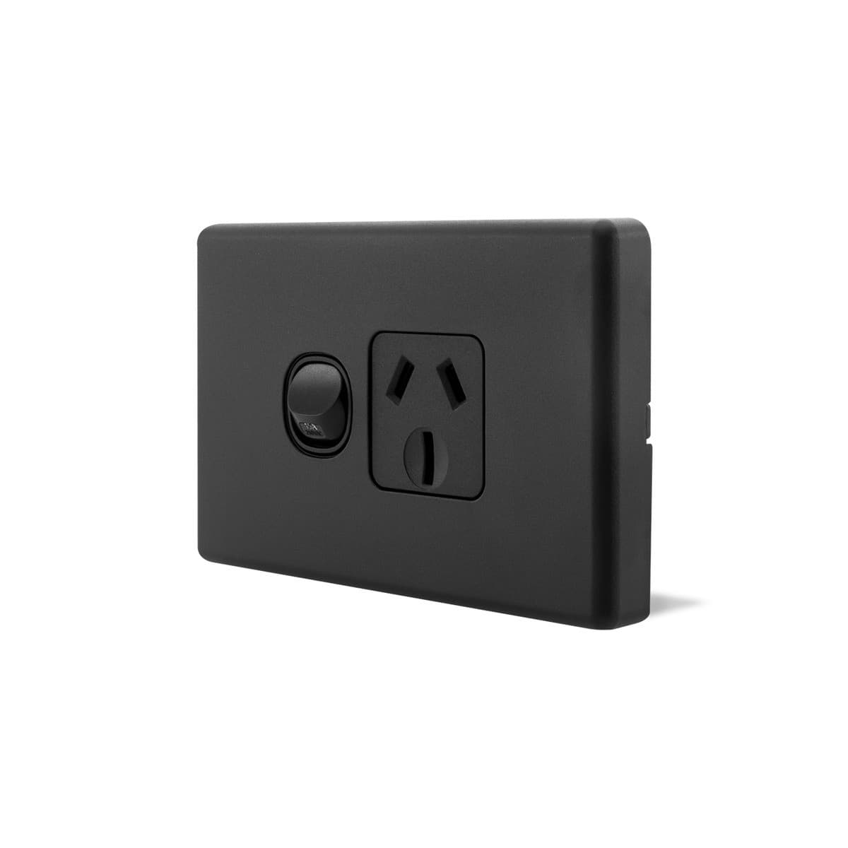 Lucci Power Gravity Single 15A GPO in Matte Black-img-2