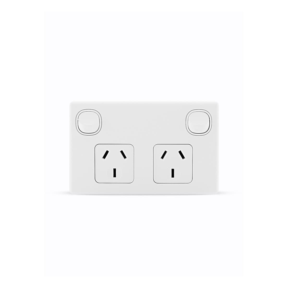 Lucci Power Gravity Twin 10A GPO in Matte White-img-1