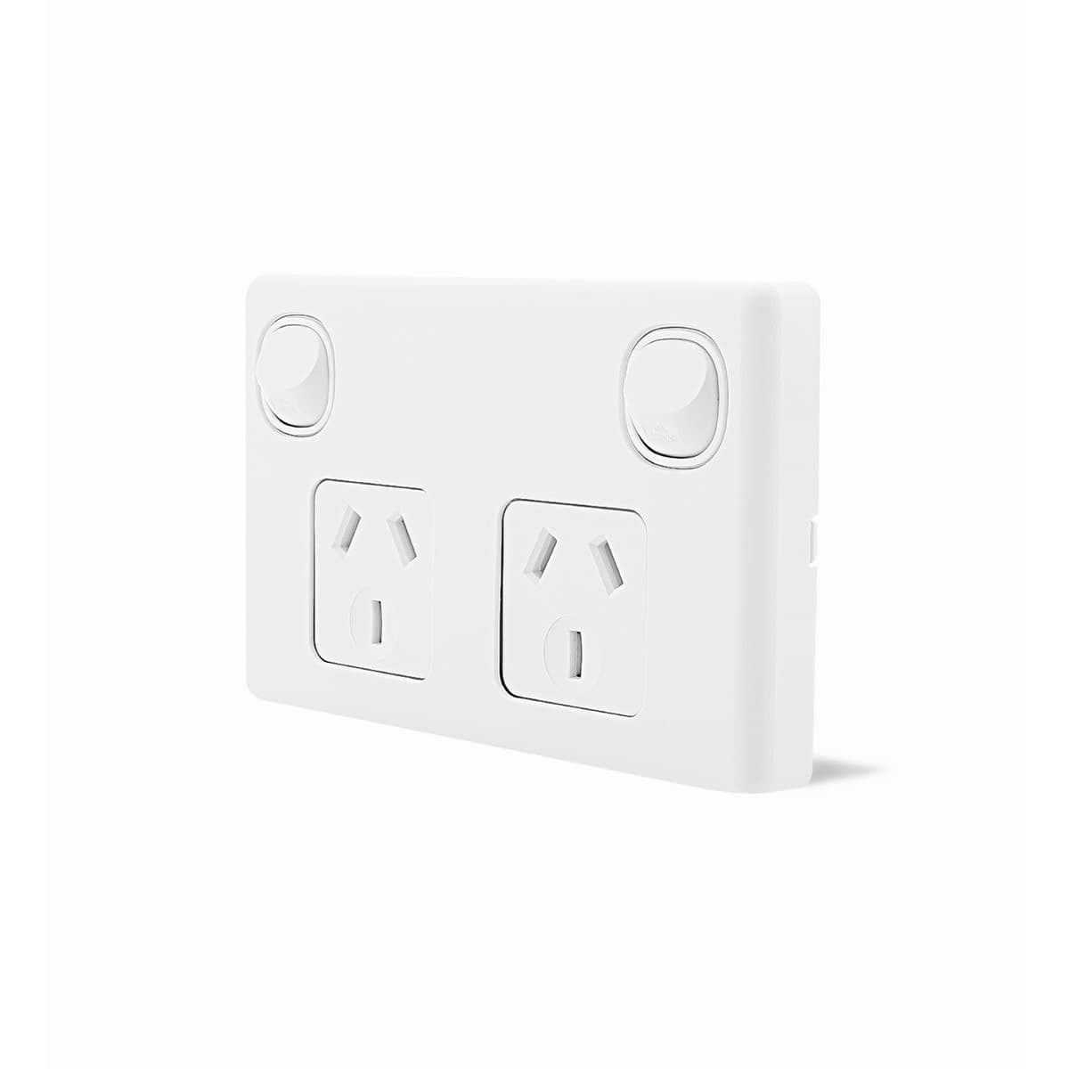 Lucci Power Gravity Twin 10A GPO in Matte White-img-2