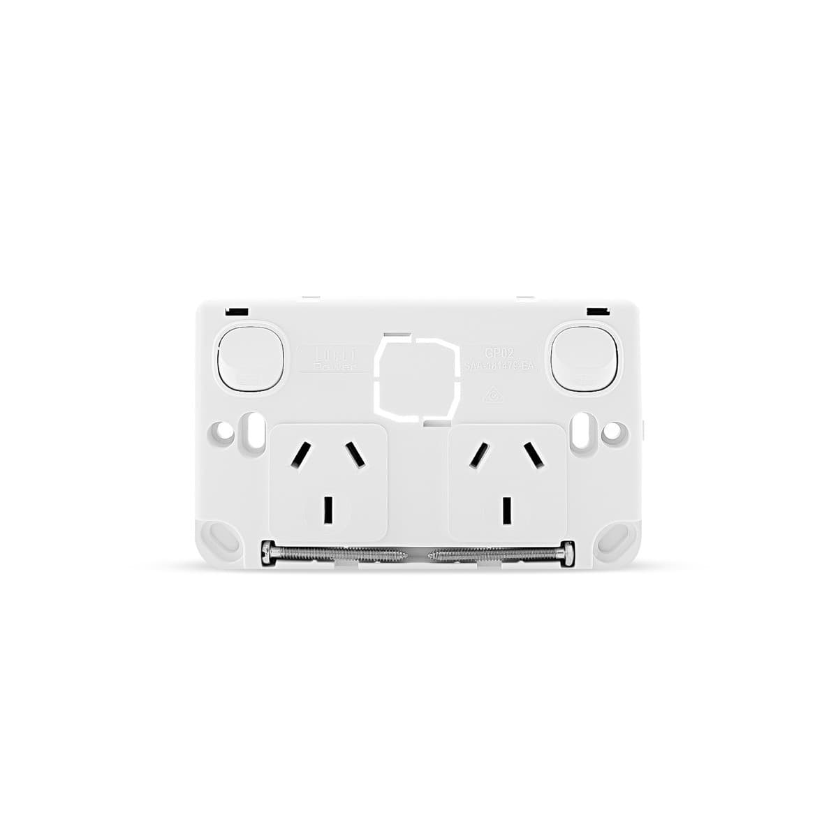 Lucci Power Gravity Twin 10A GPO in Matte White-img-4