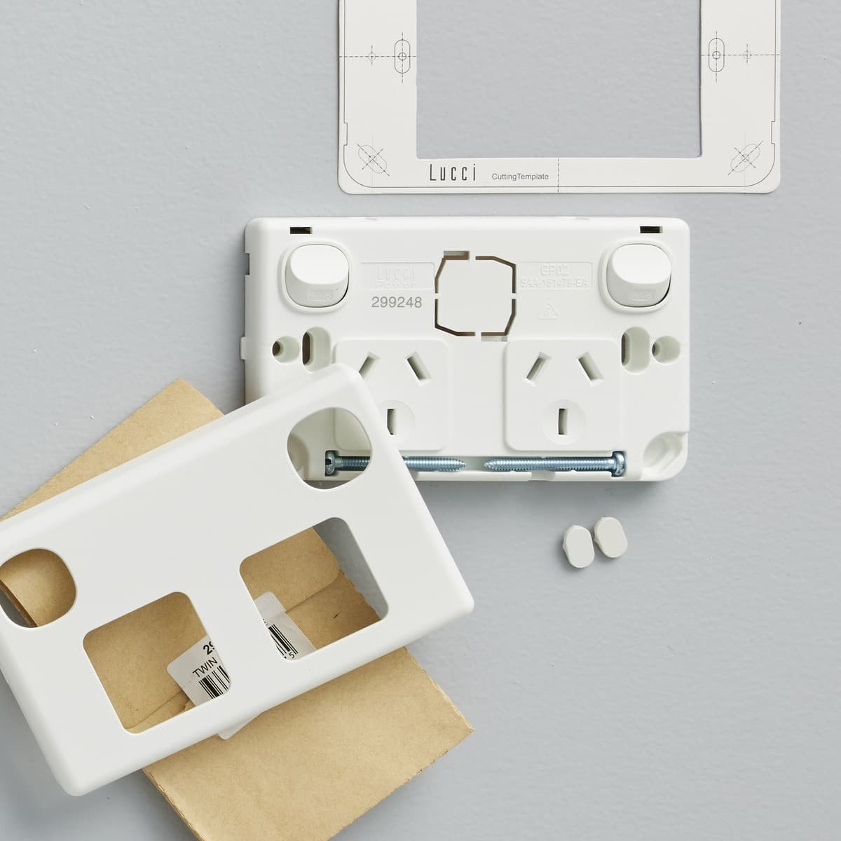 Lucci Power Gravity Twin 10A GPO in Matte White-img-5