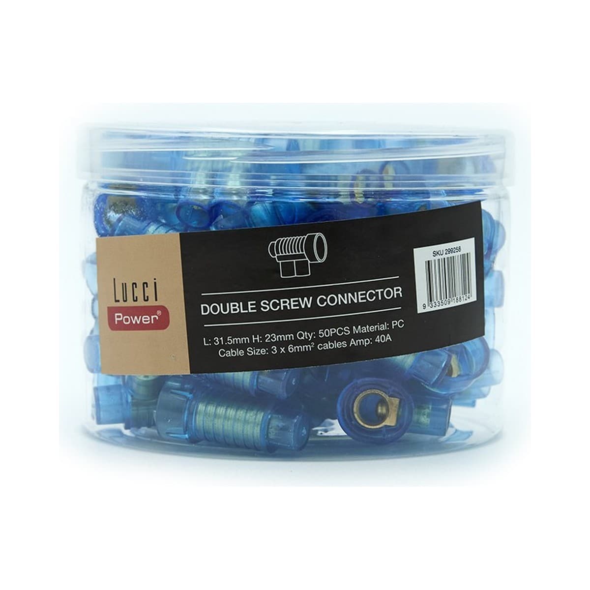 Lucci Power Double Screw Connectors, 50 Pieces