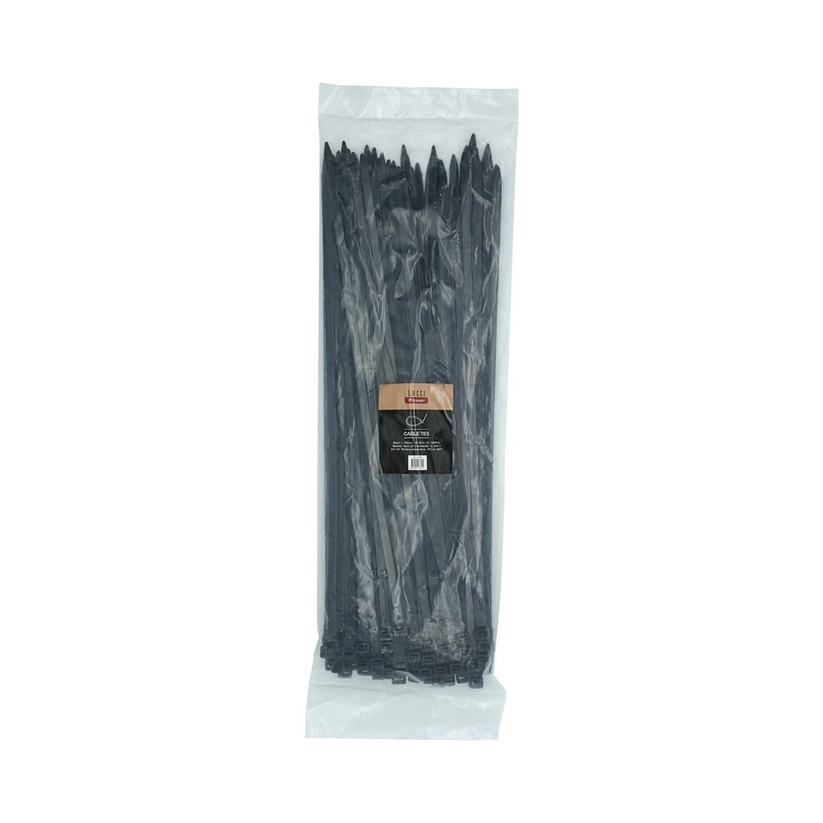 Lucci Power 8mm x 400mm Cable Ties in Black, 100 Pieces-img-1
