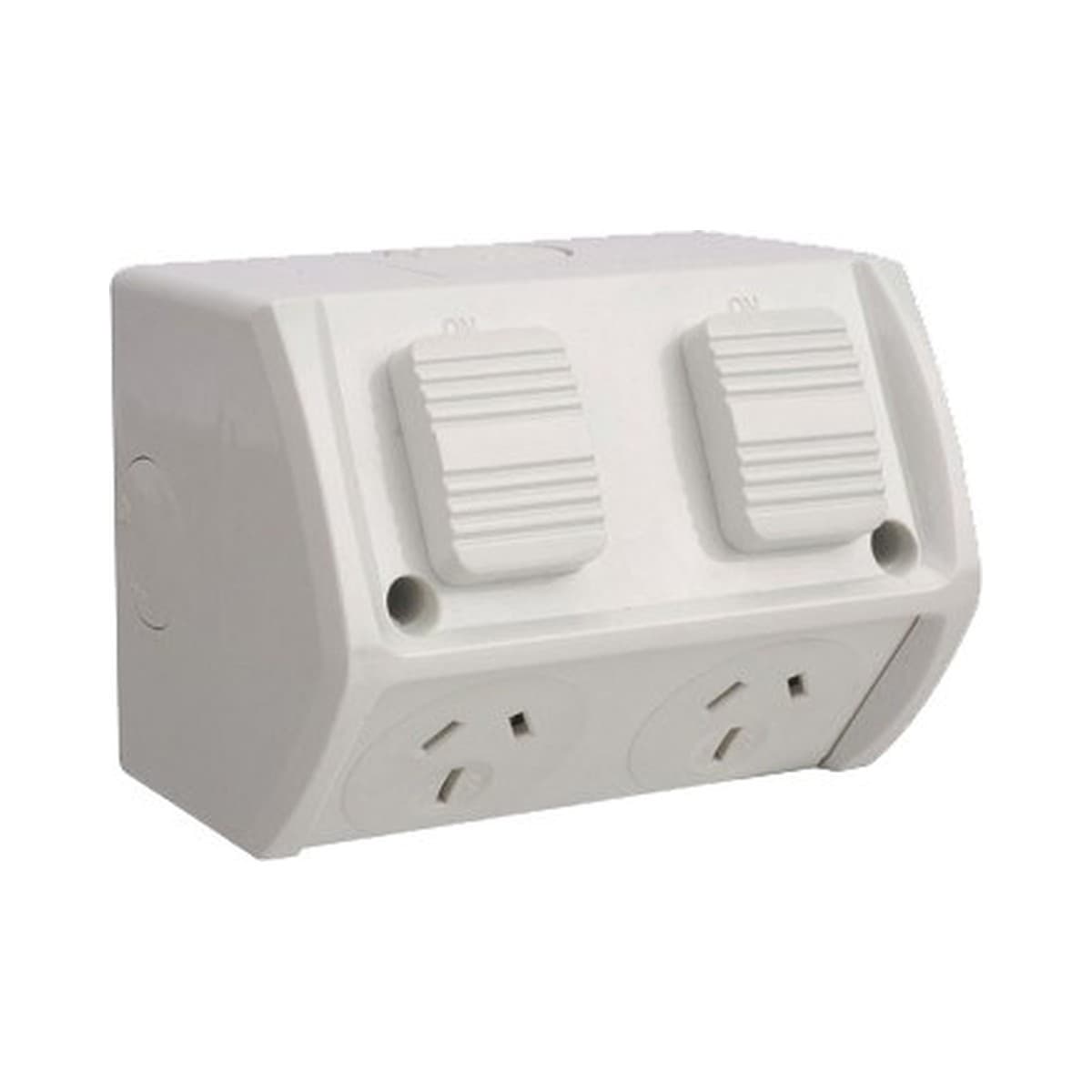 Tradesave Weatherproof Twin GPO in White-img-1