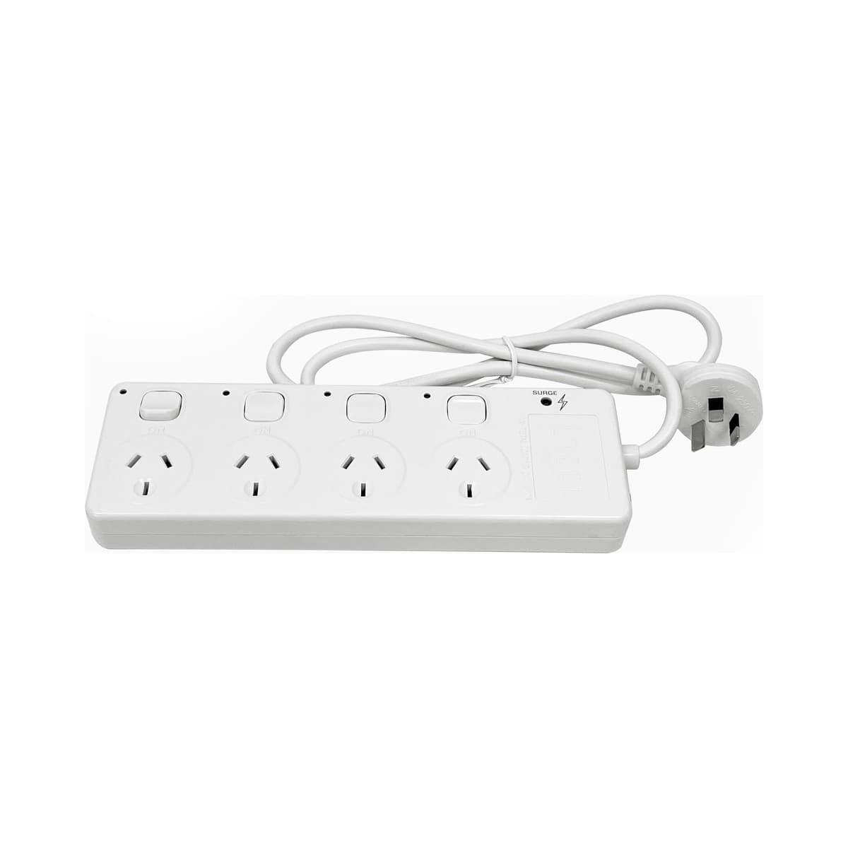Lucci 4 Individual Outlet Power Board in White with Surge Protection-img-1