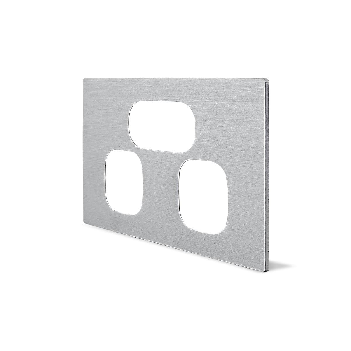 Vynco Urban Twin GPO Fascia Only in Annodized Brushed Aluminium-img-2