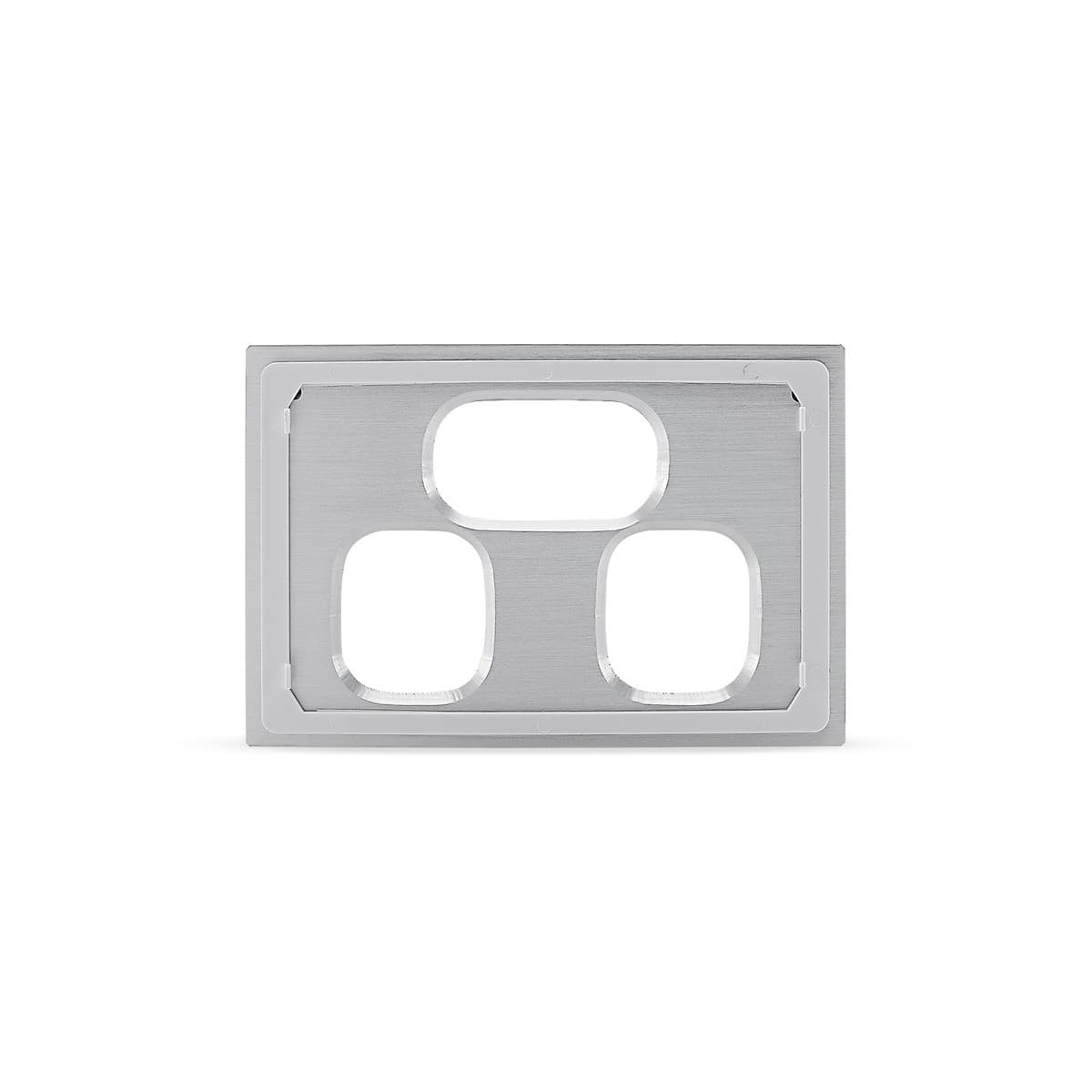 Vynco Urban Twin GPO Fascia Only in Annodized Brushed Aluminium-img-3