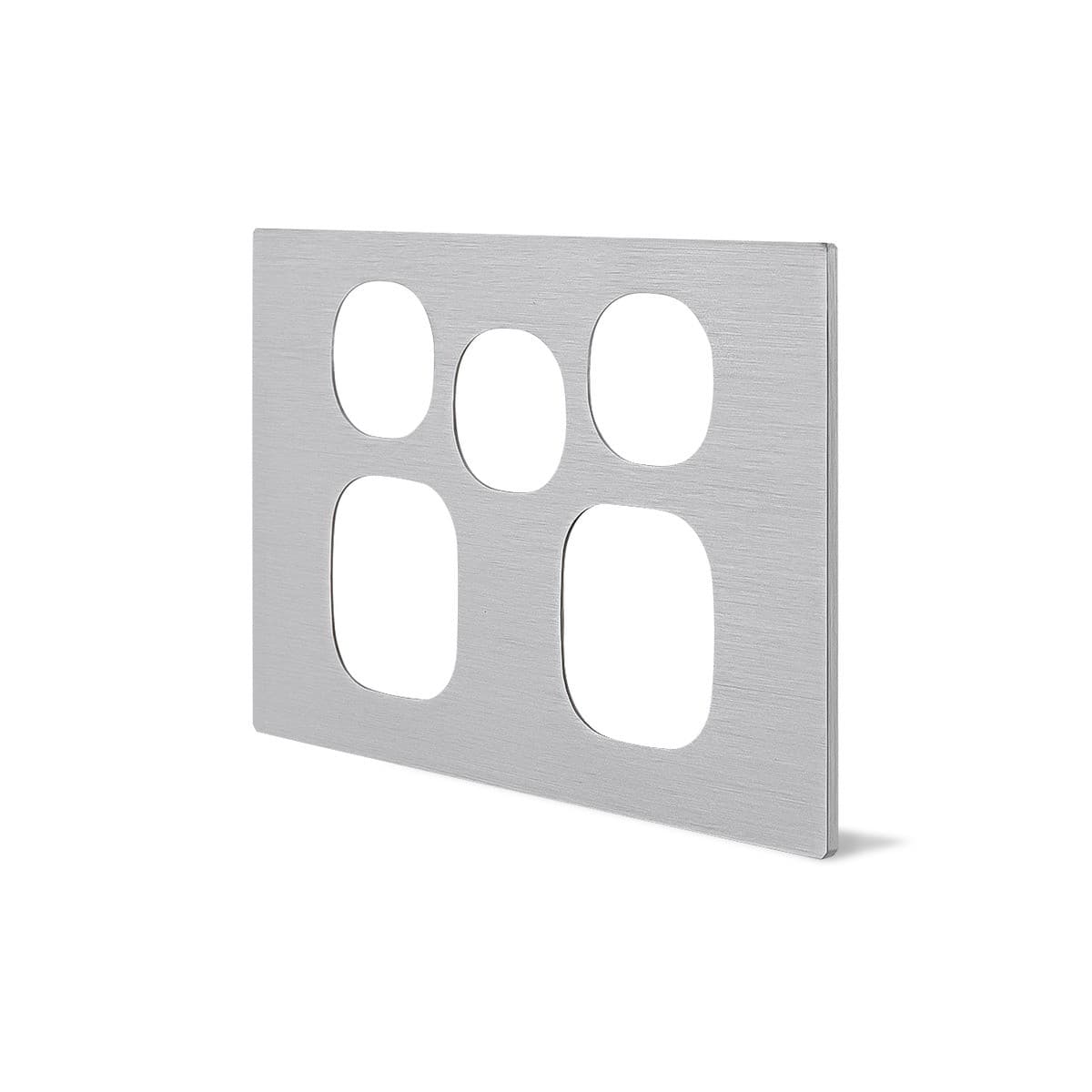 Vynco Urban Twin GPO With Extra Switch Fascia Only in Annodized Brushed Aluminium-img-2