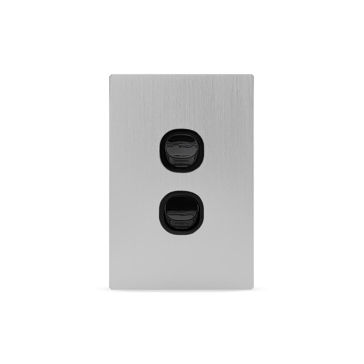 Vynco Urban 2 Gang Plate Fascia Only in Annodized Brushed Aluminium-img-1