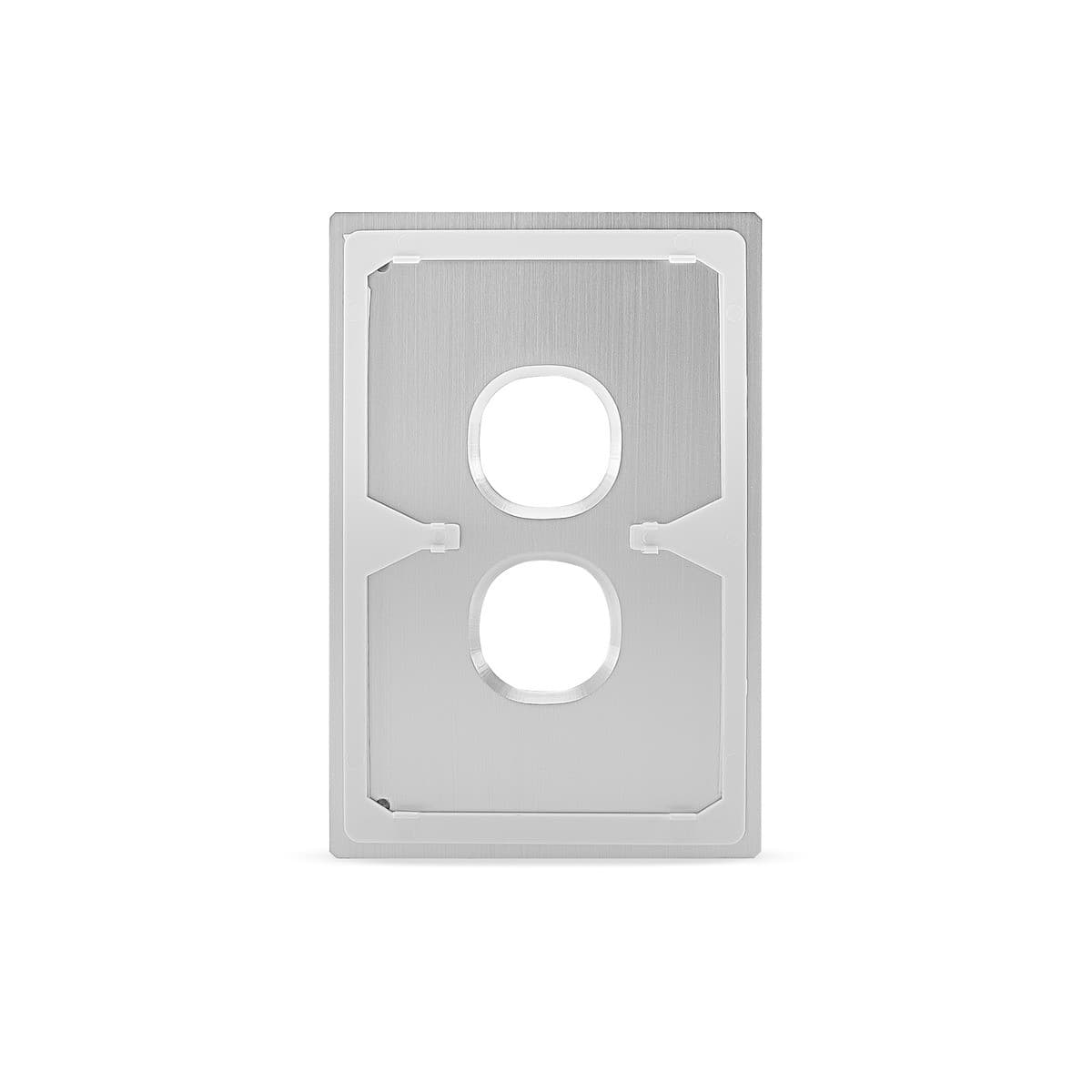 Vynco Urban 2 Gang Plate Fascia Only in Annodized Brushed Aluminium-img-3