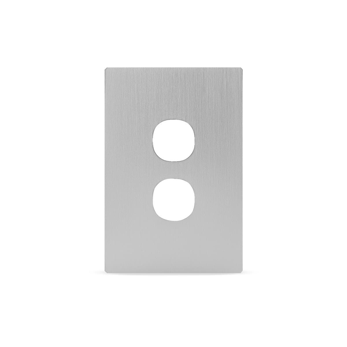 Vynco Urban 2 Gang Plate Fascia Only in Annodized Brushed Aluminium-img-4