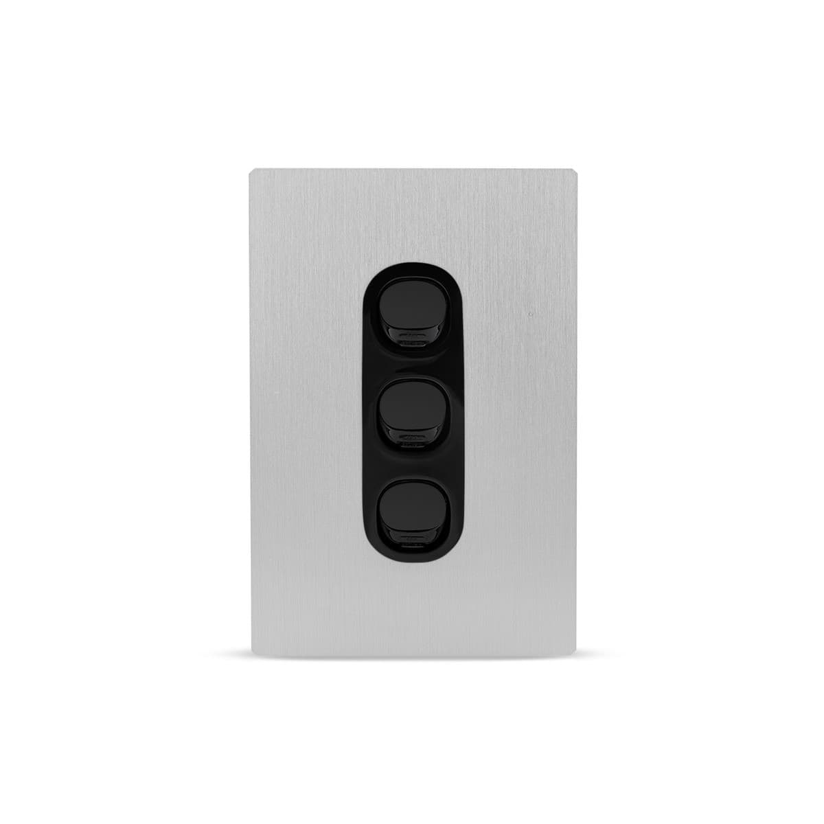 Vynco Urban 3 Gang Plate Fascia Only in Annodized Brushed Aluminium-img-1