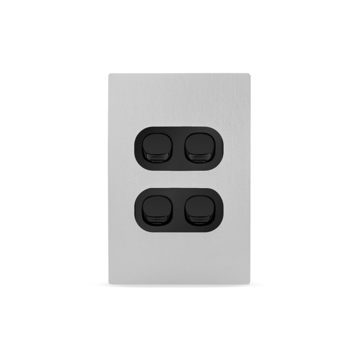 Vynco Urban 4 Gang Plate Fascia Only in Annodized Brushed Aluminium-img-1