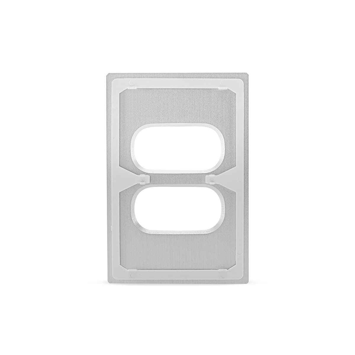 Vynco Urban 4 Gang Plate Fascia Only in Annodized Brushed Aluminium-img-2