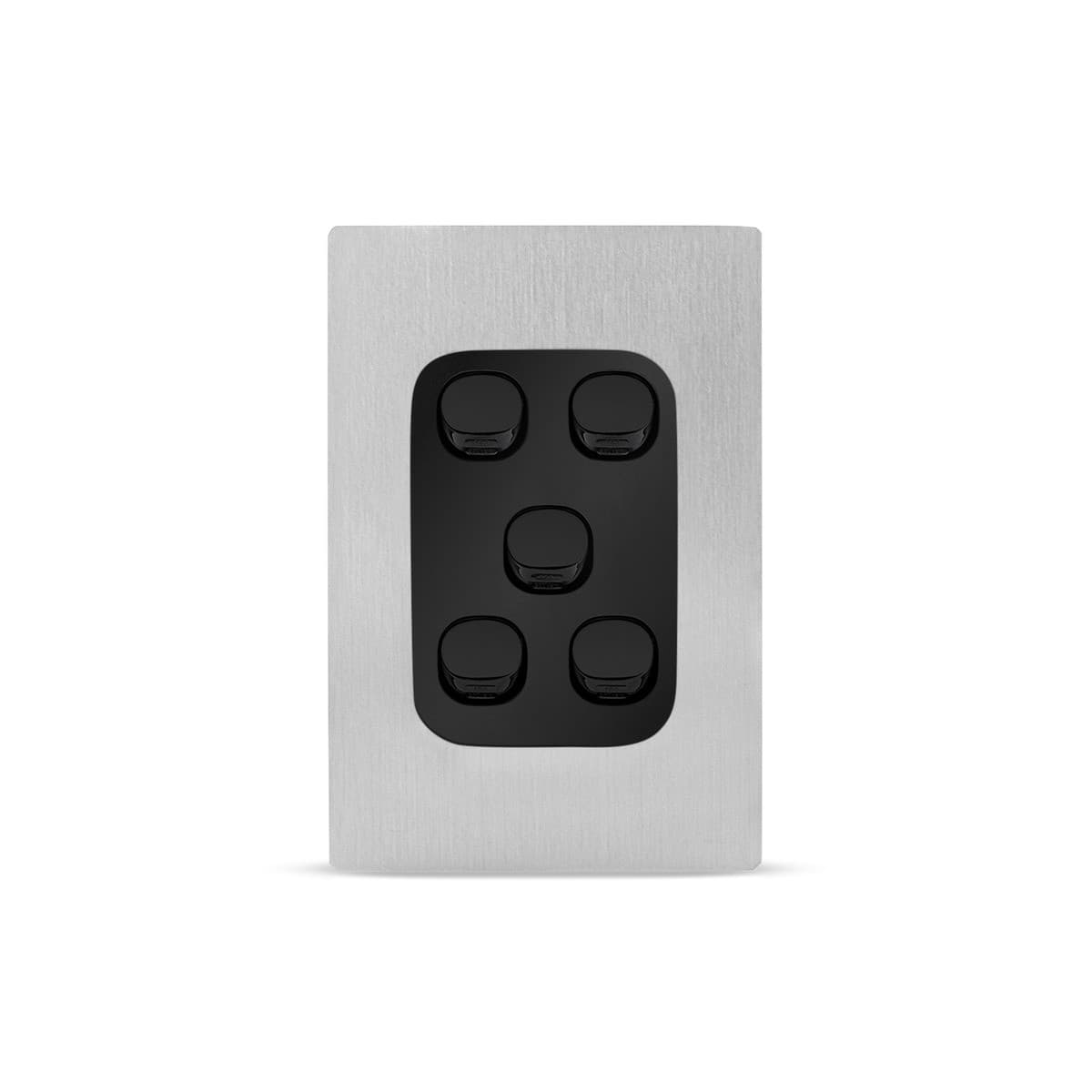 Vynco Urban 5/6 Gang Plate Fascia Only in Annodized Brushed Aluminium-img-1