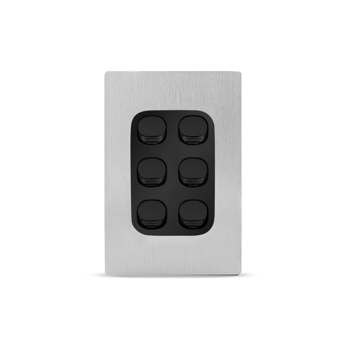 Vynco Urban 5/6 Gang Plate Fascia Only in Annodized Brushed Aluminium-img-2