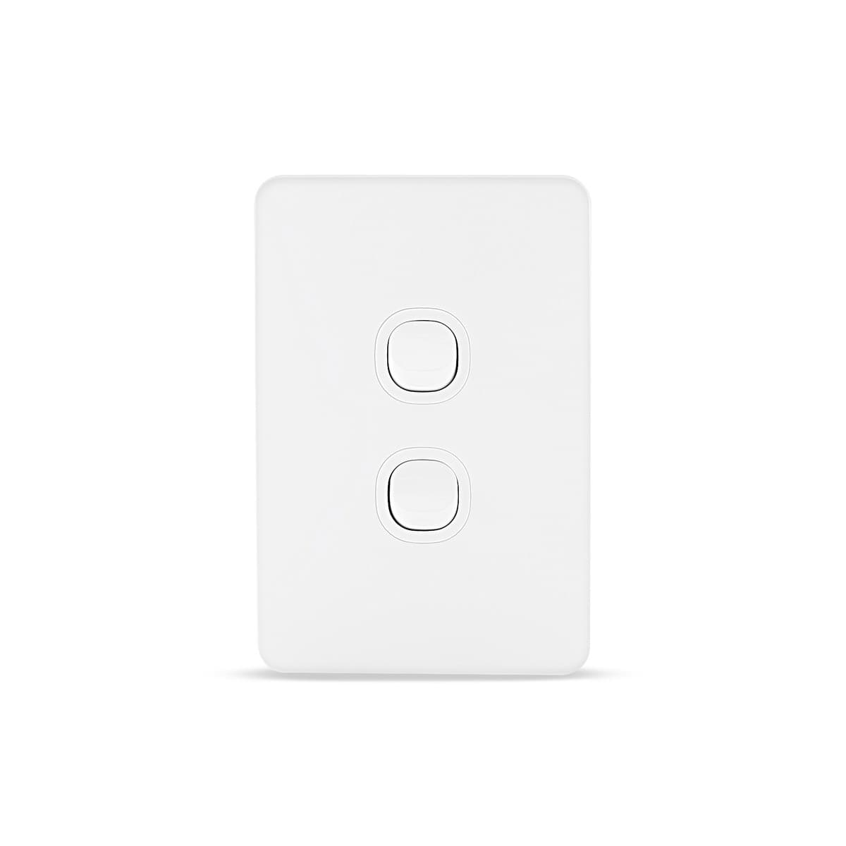Vynco Metro 2 Gang Switch Only in Matte White-img-1