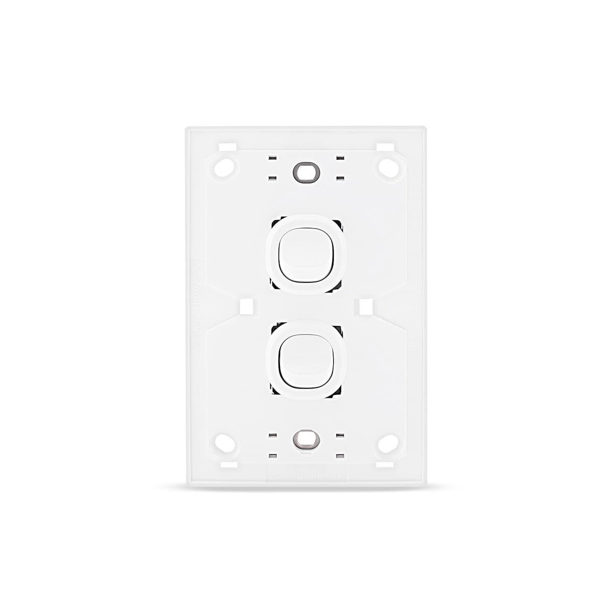 Vynco Metro 2 Gang Switch Only in Matte White-img-4