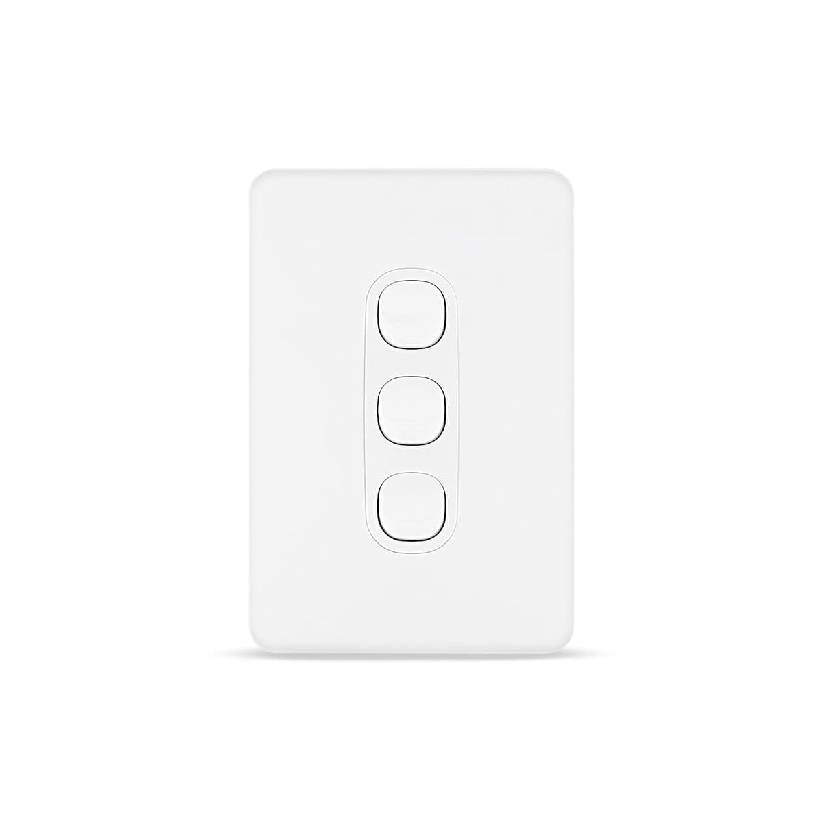 Vynco Metro 3 Gang Switch Only in Matte White-img-1