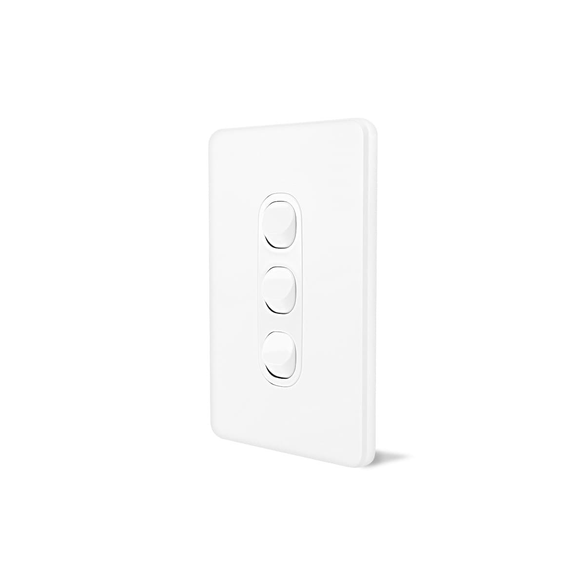 Vynco Metro 3 Gang Switch Only in Matte White-img-2