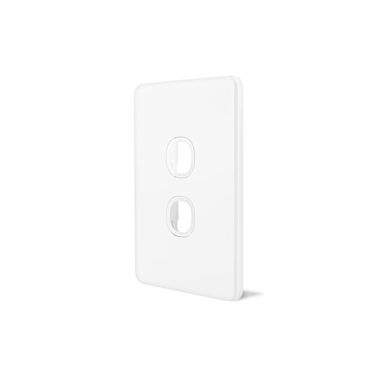 Vynco Metro 2 Gang Plate Only in Matte White-img-2