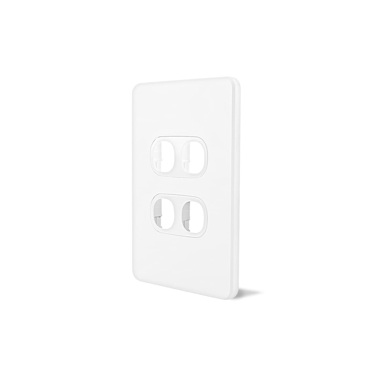 Vynco Metro 4 Gang Plate Only in Matte White-img-2