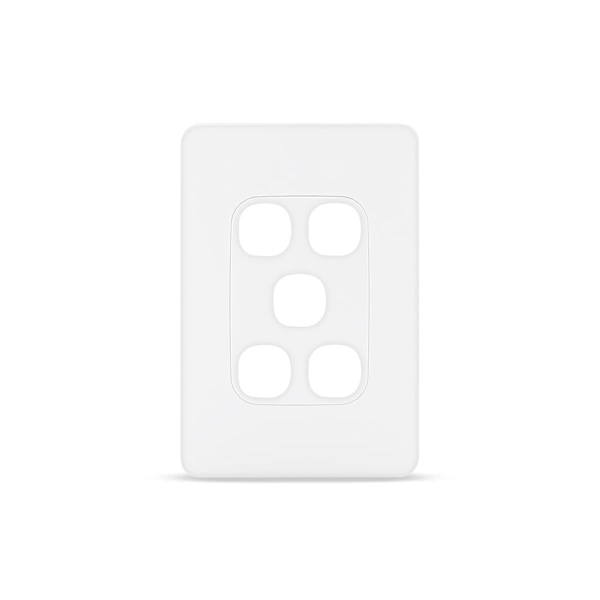 Vynco Metro 5 Gang Plate Only in Matte White-img-1