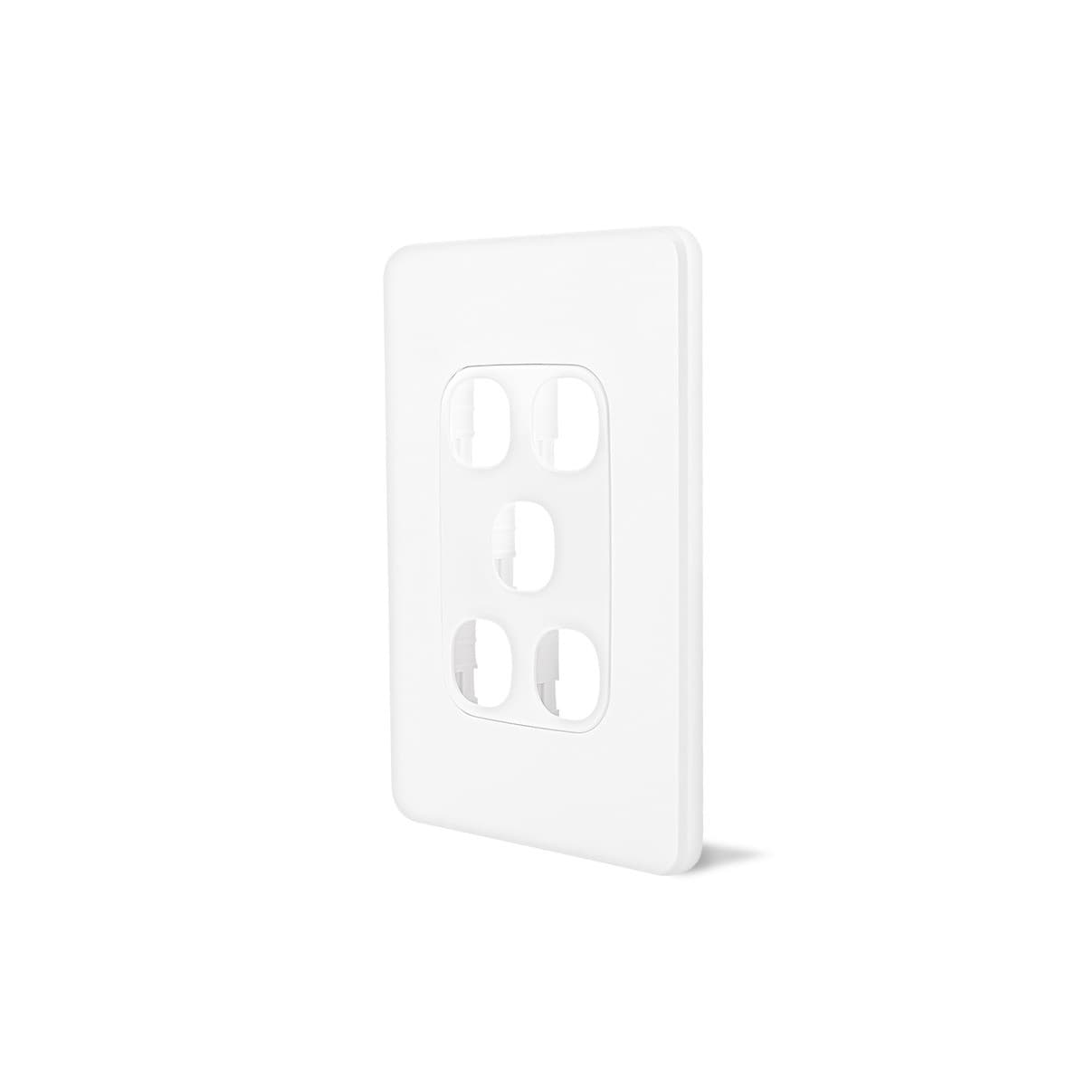 Vynco Metro 5 Gang Plate Only in Matte White-img-2