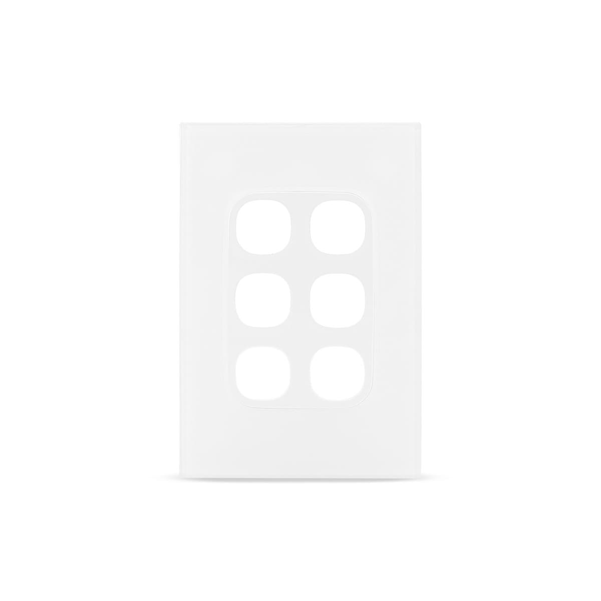 Vynco Metro 6 Gang Plate Only in Matte White-img-1