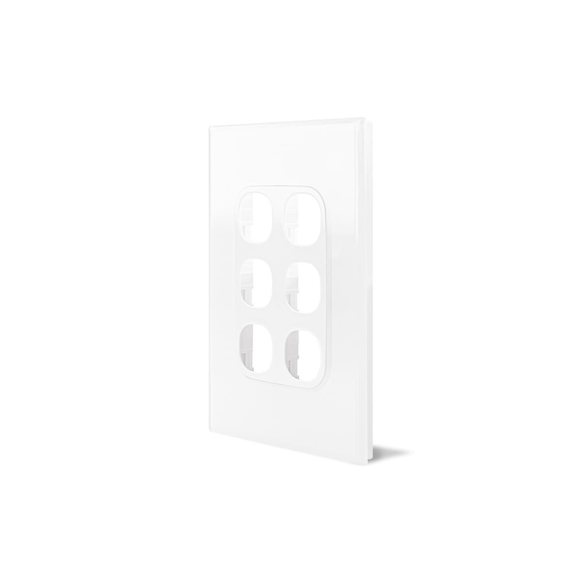 Vynco Metro 6 Gang Plate Only in Matte White-img-2