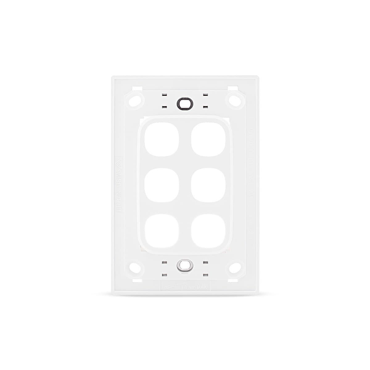 Vynco Metro 6 Gang Plate Only in Matte White-img-4