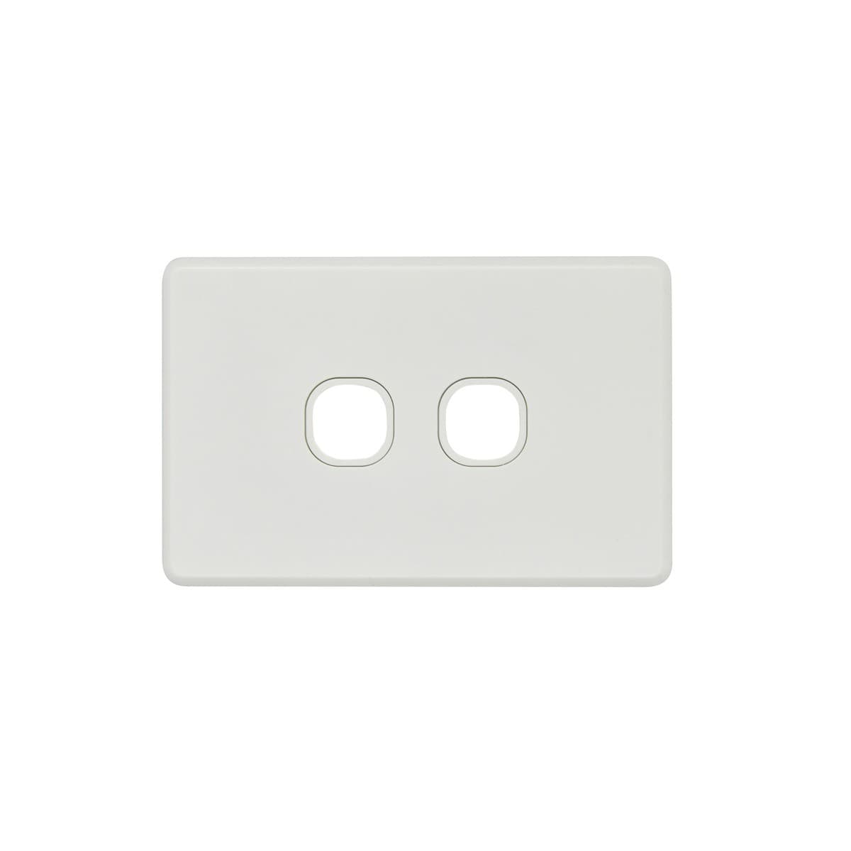 Lucci Power Ion 2 Gang Plate Only in White-img-1
