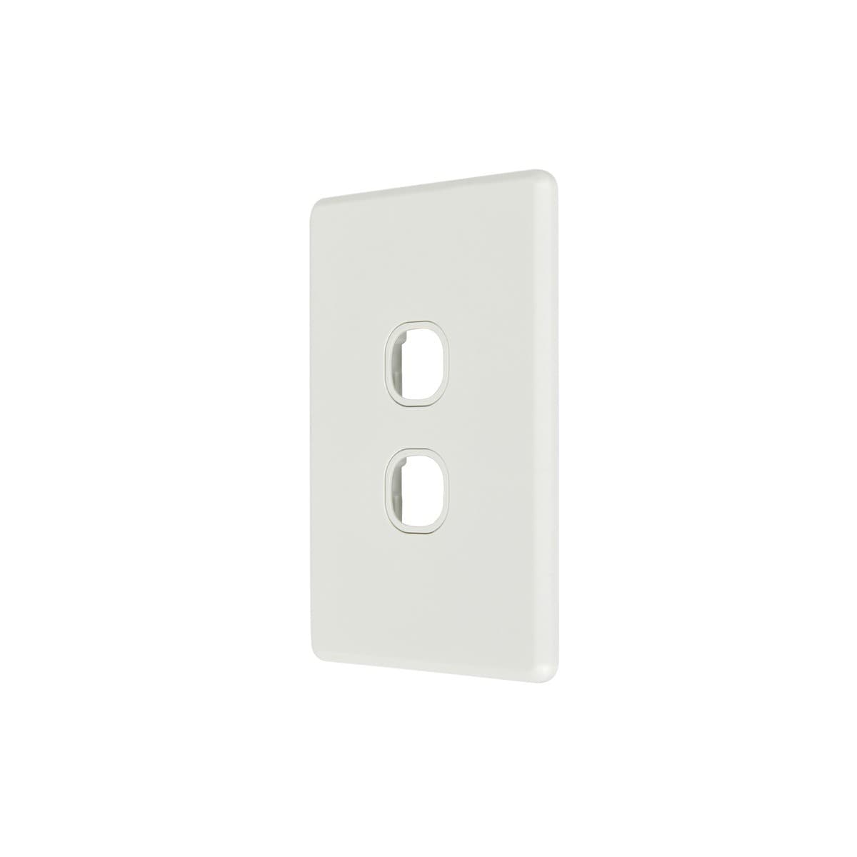 Lucci Power Ion 2 Gang Plate Only in White-img-2
