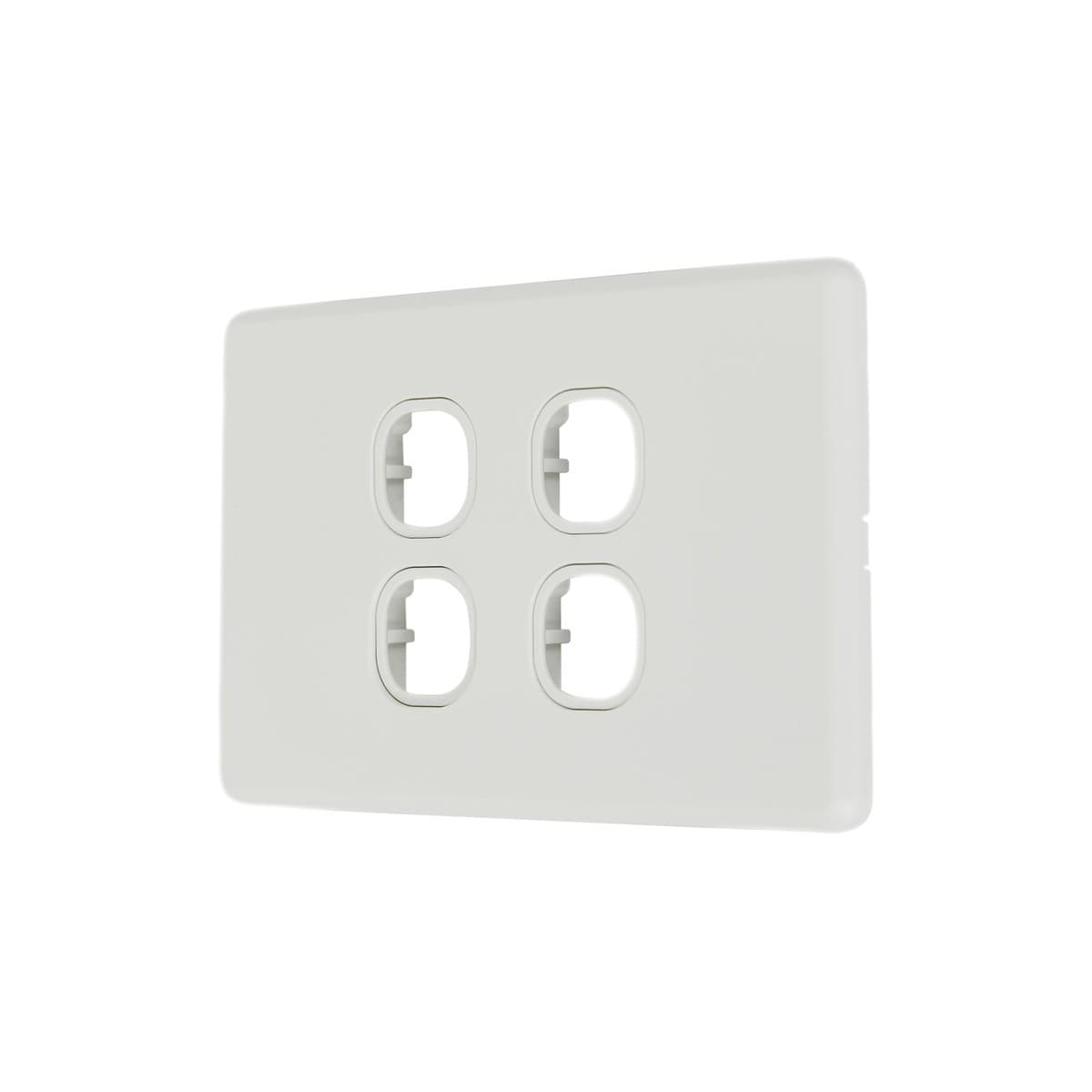 Lucci Power Ion 4 Gang Plate Only in White-img-4