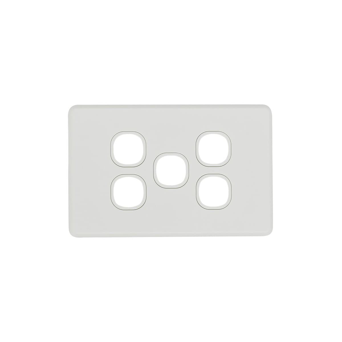 Lucci Power Ion 5 Gang Plate Only in White-img-1