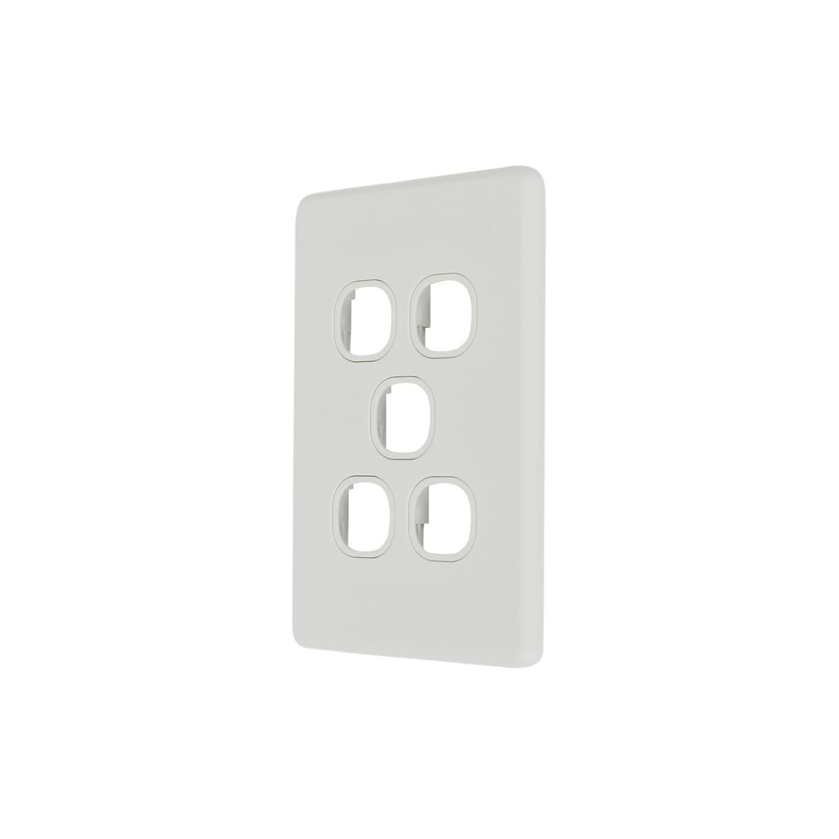 Lucci Power Ion 5 Gang Plate Only in White-img-4