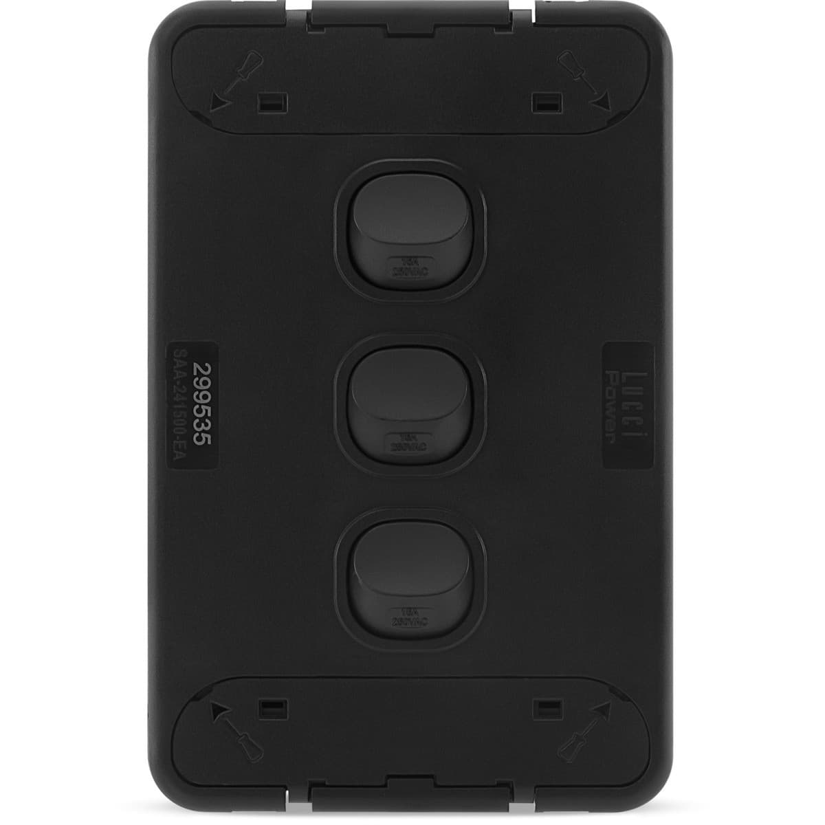Lucci Power Ion 3 Gang Switch in Black-img-3