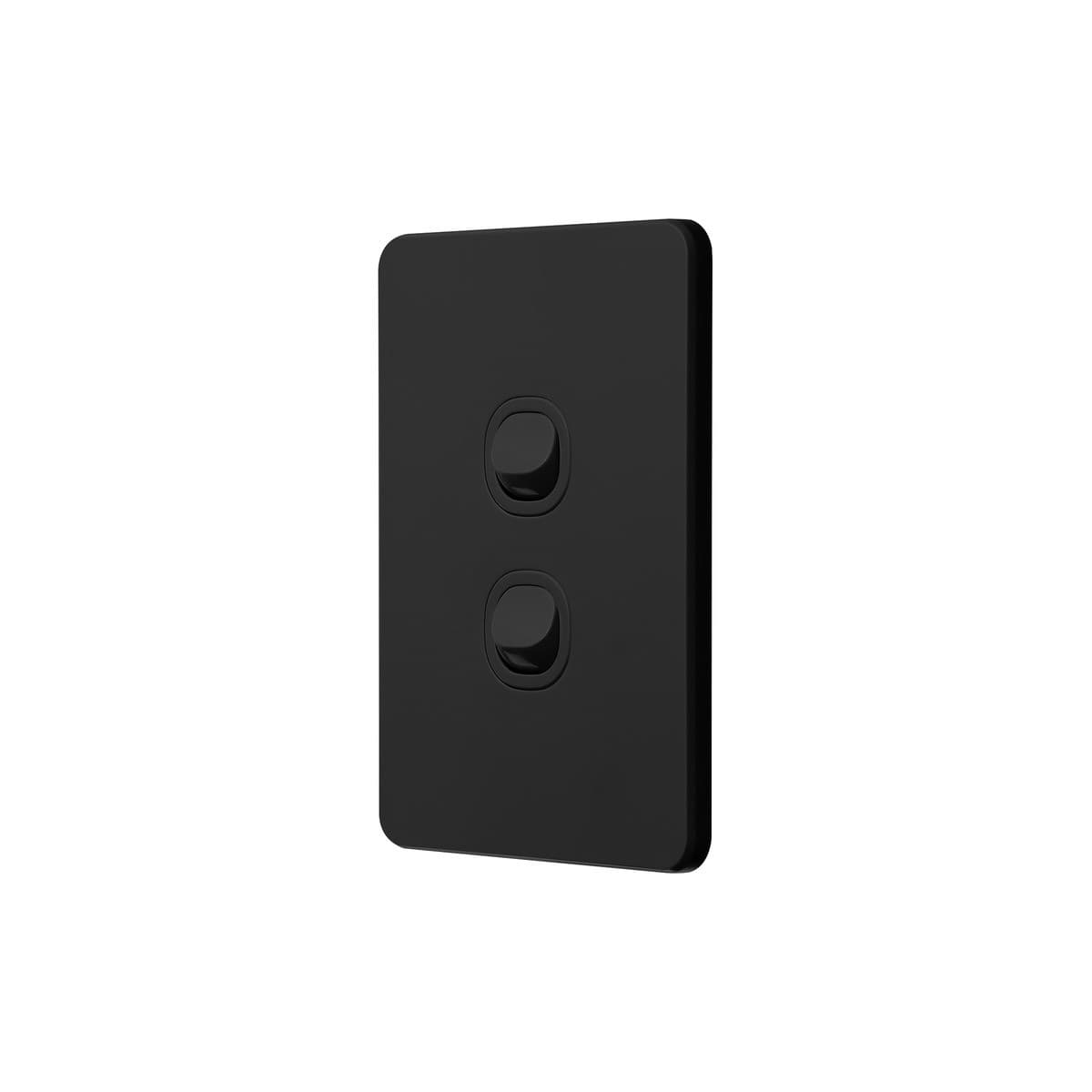 Vynco Metro 2 Gang Switch Only in Matte Black-img-2