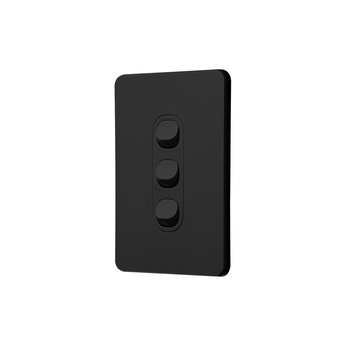 Vynco Metro 3 Gang Switch Only in Matte Black-img-2