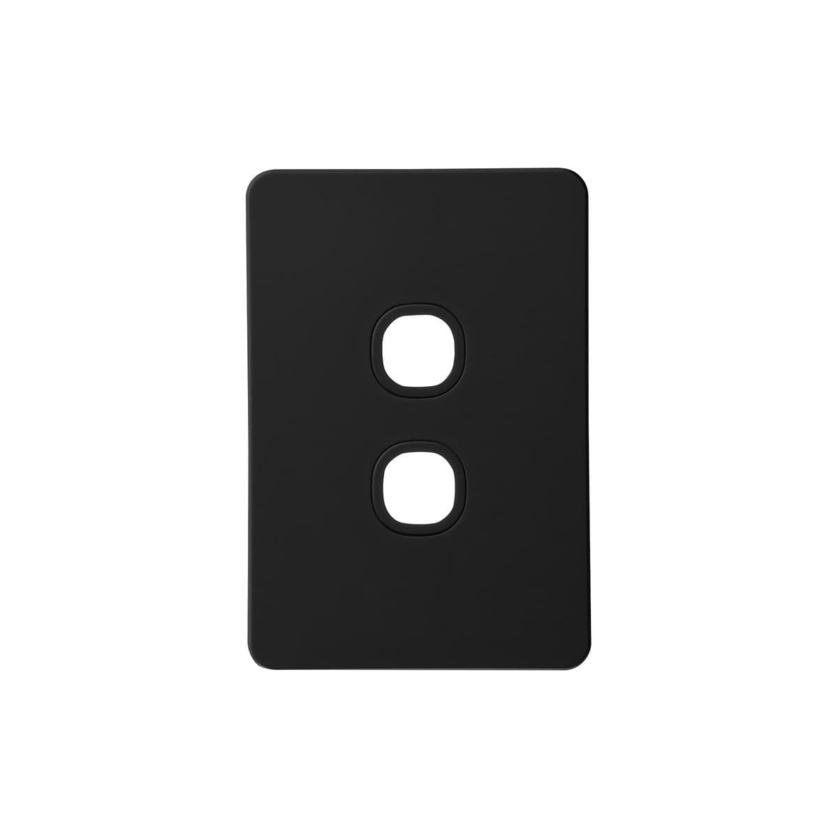 Vynco Metro 2 Gang Plate Only in Matte Black-img-1